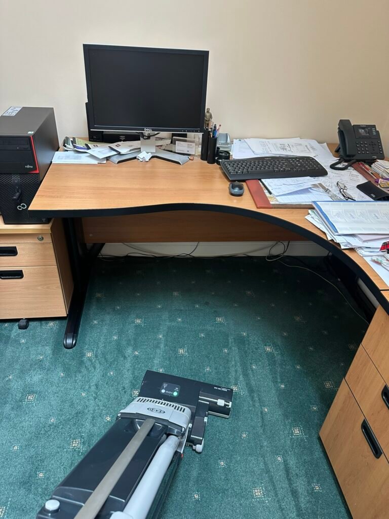 Professional carpet cleaning machine deep cleaning carpet in a Dublin office